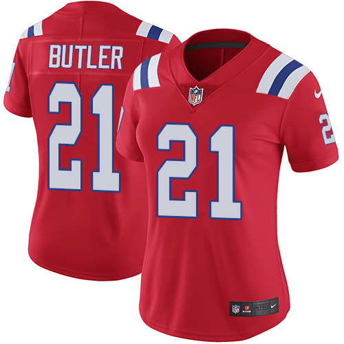 Nike Patriots #21 Malcolm Butler Red Alternate Women's Stitched NFL Vapor Untouchable Limited Jersey